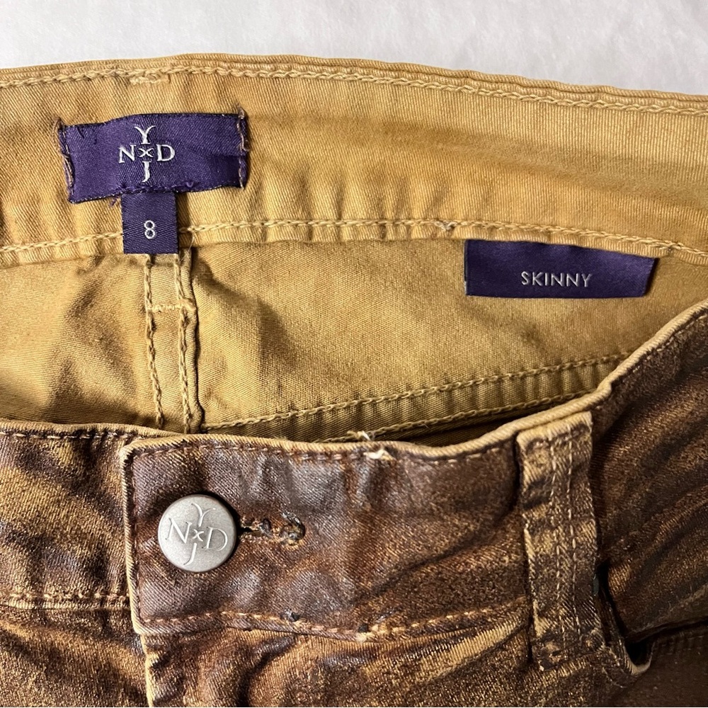 NYDJ Women's Skinny Jeans in a Golden washed Brown.